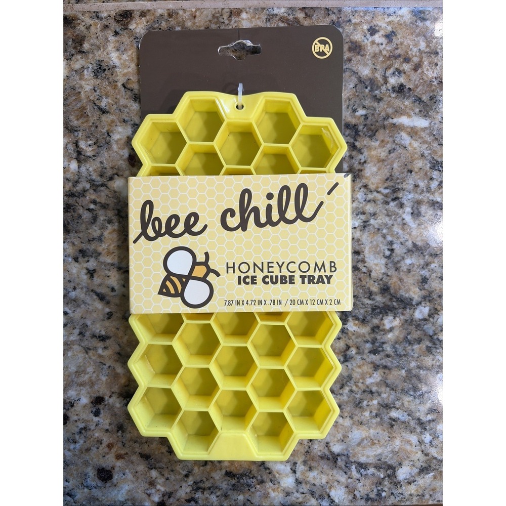 Bee‎ Chill Honeycomb Silicone Ice Cube Trays BPA Free Dishwasher Safe NEW